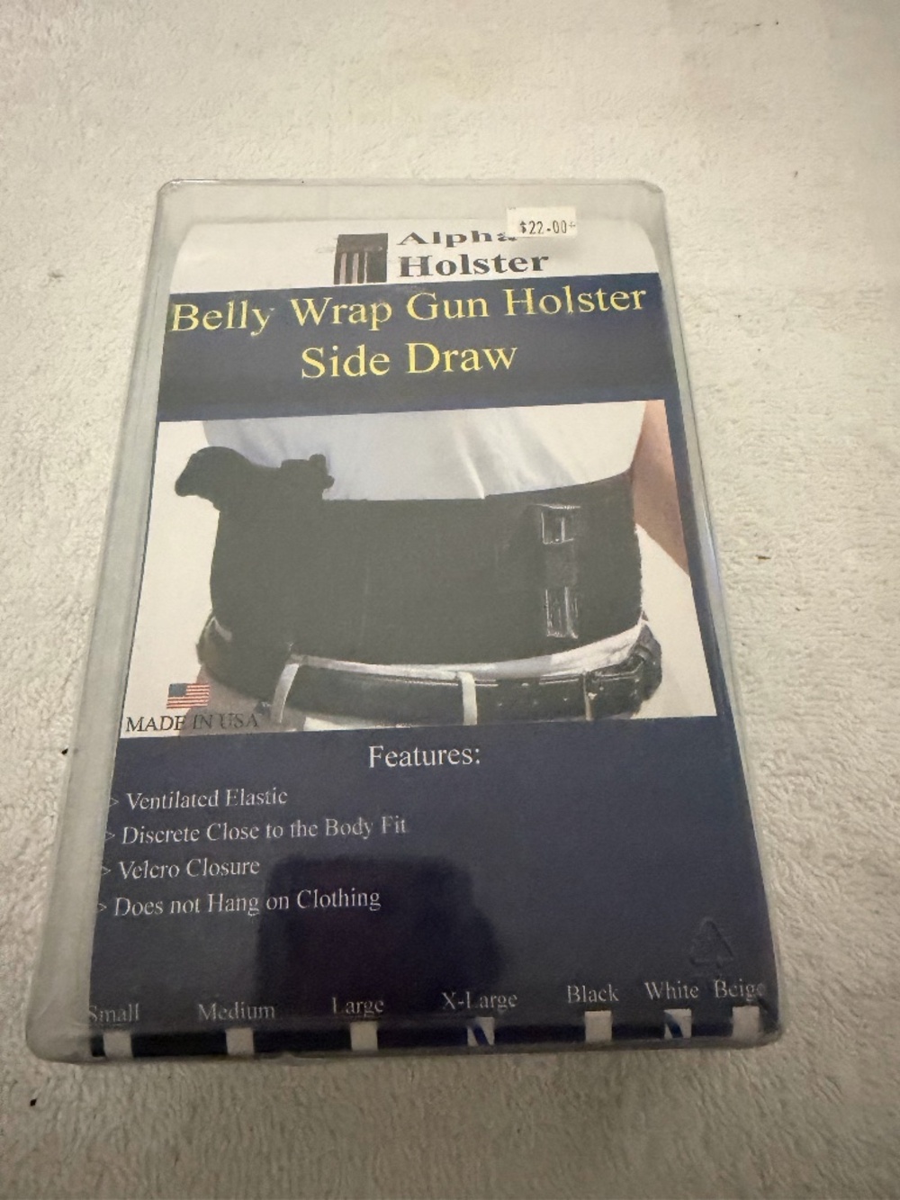 Alpha Holster Belly Wrap Gun Holster- X-Large- WHITE